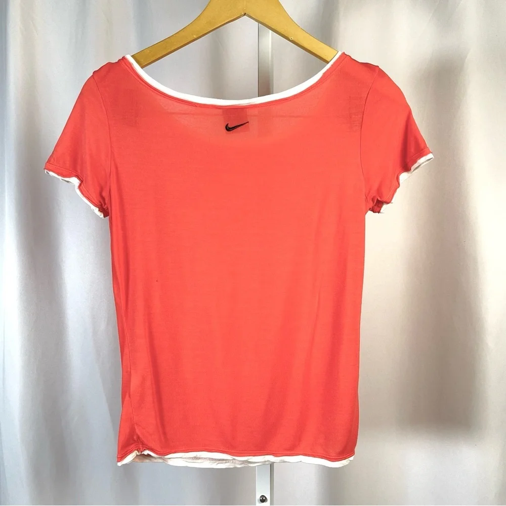 Nike Short Sleeve Tee in Coral and White